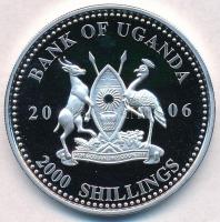 Uganda 2006. 2000Sh Ag "A labdarúgás halhatatlanjainak csarnoka - Argentína 1970-es évek / Dani...