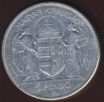 1930. 5P Ag "Horthy jobbra" T:3/3+