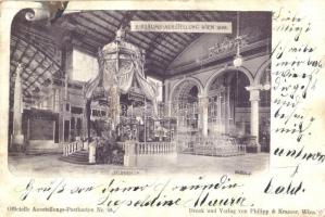 1898 Vienna Wien; Jubiläums-Ausstellung, Silberhof, interior. Philipp & Kramer Officielle Ausstellungs-Postkarte Nr. 58. (small tear)