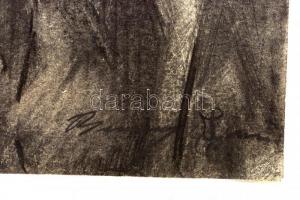 Barcsay jelzéssel: Női portré. Szén,papír, felcsavarva, 62×42 cm