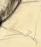 Barcsay jelzéssel: Ülő női akt. Szén,papír, felcsavarva, 53×34 cm