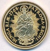 DN "Magyar aranypénzek utánveretben - Mária Terézia 2 dukát 1765" aranyozott Ag emlékérem ...