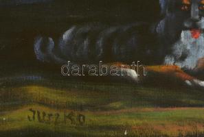 Juszkó jelzéssel: Juhász. Festett selyempapír, üvegezett keretben, 31×41 cm