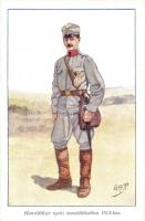 Honvédtüzér nyári menetöltözetben 1914-ben. Honvédség Története 1868-1918 / Hungarian military officer s: Garay