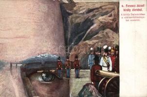 Ferenc József, 8 db képeslapból álló mozikkép / King Franz Joseph, identikit made of 8 postcards