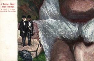 Ferenc József, 8 db képeslapból álló mozikkép / King Franz Joseph, identikit made of 8 postcards