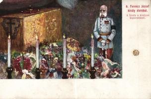 Ferenc József, 8 db képeslapból álló mozikkép / King Franz Joseph, identikit made of 8 postcards