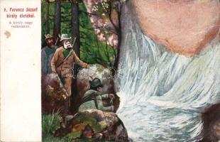 Ferenc József, 8 db képeslapból álló mozikkép / King Franz Joseph, identikit made of 8 postcards