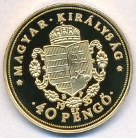 DN "Magyar aranypénzek utánveretben - Rákóczi Ferenc jubileumi 40 pengő 1935" aranyozott A...