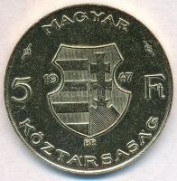 1947. 5Ft Ag "Kossuth" aranyozott T:2