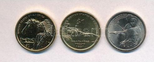 Amerikai Egyesült Államok 2004P-2012D 1$ "Sacagawea" (3xklf) ebből 2db aranyozva T:1,1-
U...