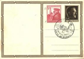 Adolf Hitler with children, Hitlerjugend. NSDAP German Nazi Party propaganda + 1939 Geburtstag des F...