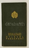 1937-1940 Magyar Királyság fényképes útlevele, számos bejegyzéssel