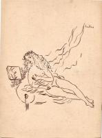 Vértes jelzésű rajz tus, papír  20x27cm (kis szakadás)