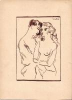 Vértes jelzésű rajz tus, papír 20x27cm