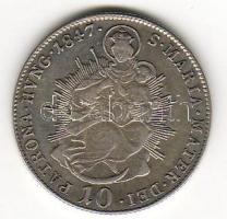 Ungarn, 1847B, 10 Kreuzer, Silber, K.M.421, Erh.: vz/kiváló