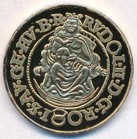 DN "Magyar aranypénzek utánveretben - I. Rudolf aranyforint 1583" aranyozott Ag emlékérem ...