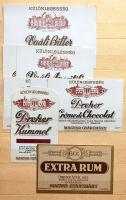 kb. 130 db régi likőrös, pálinkás cimke / 130 old alcoholic drinks bottle labels in  stockbook