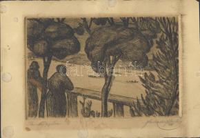 Farkasházy Miklós (1895-1964) szignált rézkarc 23x16cm