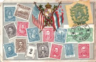 Klf. országok bélyegei, 10 klf. litho lap / Stamps of different countries, 10 litho postcards