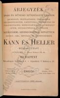 1909-1910 Bp., Kahn és Heller műszaki üzlet árjegyzéke. Bp.,Franklin-ny., 704 p. Számos illusztrációval. Átkötött egészvászon-kötés.