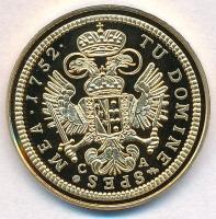 DN "Magyar aranypénzek utánveretben - Lotharingiai Ferenc dukát 1752" aranyozott Ag emléké...