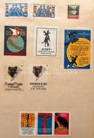 1896-1963 Főleg külföldi kiállítási és egyéb levélzárók gyűjteménye albumban, közel 1.000 db / Colle...