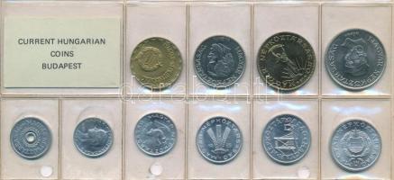 1985. 2f-20Ft (10xklf) érmés forgalmi sor fóliatokban, fóliatok három helyen lyukasztva T:1 Adamo FO...