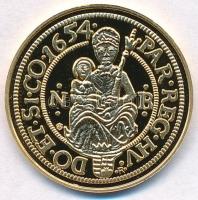 DN "Magyar aranypénzek utánveretben - II. Rákóczi György dukát 1654" aranyozott Ag emlékér...