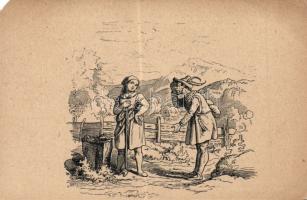 16 db népmese, népdal, Ludwig richter grafikai lapok / Folk songs and tales, 16 Ludwig Richter graphik postcards