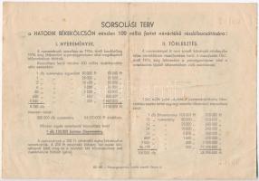 1955. "Hatodik Békekölcsön" nyereménykölcsön 200Ft-ról szárazpecséttel T:III