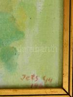 Jets György (1925-1996): Kertben. Olaj, vászon, jelzett, 60×80 cm