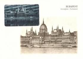 3 db hologramos retro képeslap Budapest