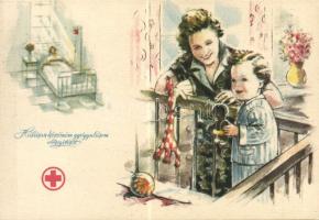 13 db vöröskereszt, antituberkulózis, egészségvédelem propagandalap / 13 red cross, health propaganda cards