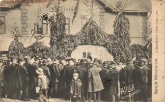 Maroshévíz, Toplita; A maroshévízi vasútvonal megnyitása, vasútállomás. Adler fényirda / railway station, opening ceremony of the railway line in Toplita (fa)