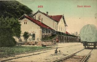 Dés, Dej; Vasútállomás, vagon. Gálócsi Samu 191. / railway station, wagon