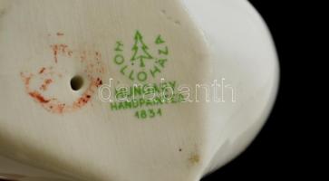 Hollóházi porcelán liba pár, kézzel festett, jelzett, hibátlan, m: 10,5 cm