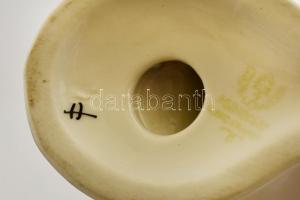 Hollóházi páva, kézzel festett, jelzett, kis kopással, m: 10 cm