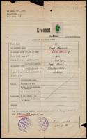 1939 Kiskőrös, Kivonat az izraelita hitközség születési anyakönyvéből, hitközségi pecséttel, rabbi aláírásával