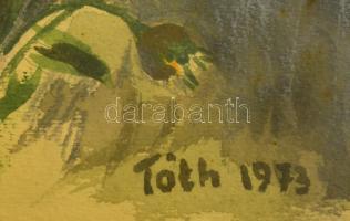 Tóth jelzéssel: Virágcsokor.  Akvarell, papír, üvegezett keretben, 25×19 cm