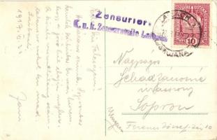 Ljubljana, Laibach; Dvorni trg z gradom / square with castle, Michael Kaszner's shop + K.u.K. Z...