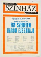 1974 Szigligeti Színház, Szolnok, műsorplakát, gyűrődésekkel, 83×59 cm