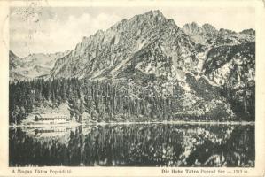 Tátra, Poprádi tó, menedékház. Kertész Tódor kiadása / Poprad See / lake, rest house