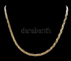 Ezüst(Ag) háromszálas fonott nyaklánc, jelzett, h: 45 cm, nettó: 9,7 g