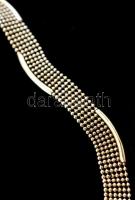 Ezüst(Ag) hatsoros hullámos nyaklánc, jelzett, h: 46 cm, nettó: 16,7 g