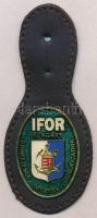 ~1995-1996. IFOR Hungary zománcozott jelvény, bőr alapon (a jelvény 31x44mm) T:2