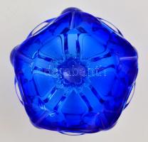 Dekoratív formába öntött üvegváza, jelzés nélkül, hibátlan, több rétegű, m: 12,5 cm