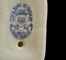 Zsolnay cinke, kézzel festett, jelzett, hibátlan, m:10 cm