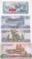 Észak-Korea 1978. 5W + 1992. 100W + 2002. 5W + 10W T:I
North Korea 1978. 5 Won + 1992. 100 Won + 20...