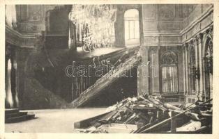 Belgrade, Beograd; Thronsaal des Konaks, der durch einen Granateinschlag zerstört wurde / WWI Royal Palace throne room destroyed by grenade strike, ruins, interior (EK)